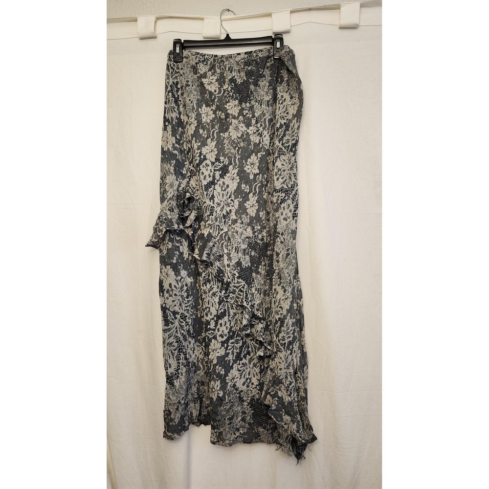 Francesca Rose Skirt Womens Medium Black Floral Lace Ruffle Maxi Boho‎ Chic